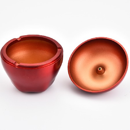 TOP蘋(píng)果煙灰缸創(chuàng)意裝飾商務(wù)禮品帶禮盒包裝五金家用客廳批發(fā)加厚